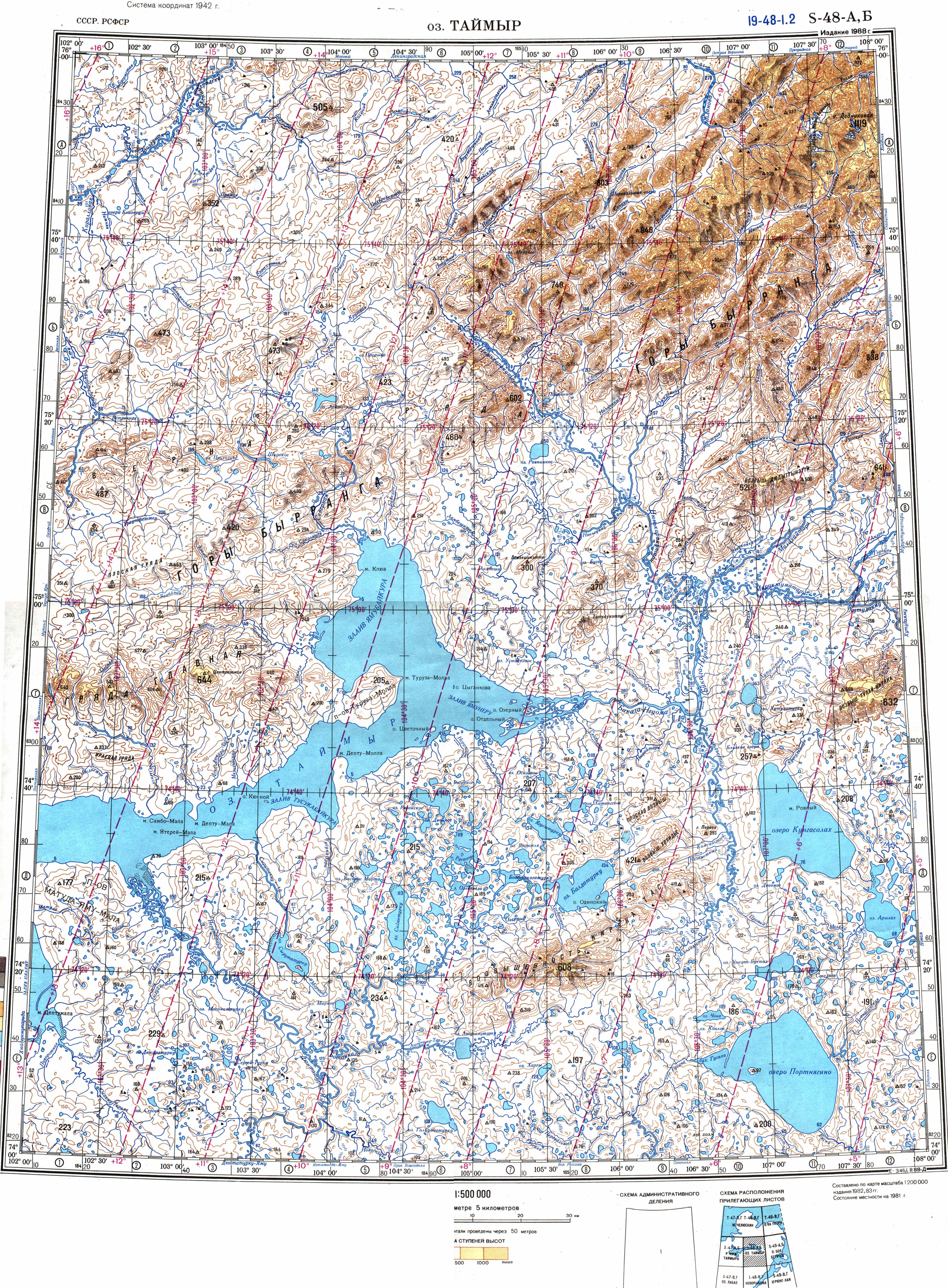 Карта - озеро Таймыр